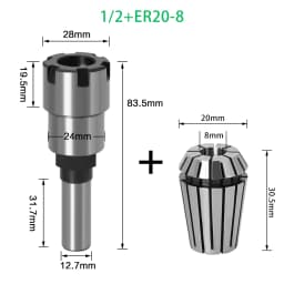 1/4" 8mm 1/2" Shank ER Router Bit Extension Rod Collet Engraving Machine Extension Milling Cutter for Wood