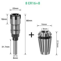 1/4" 8mm 1/2" Shank ER Router Bit Extension Rod Collet Engraving Machine Extension Milling Cutter for Wood