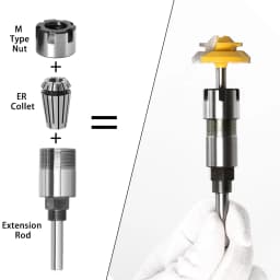 1/4" 8mm 1/2" Shank ER Router Bit Extension Rod Collet Engraving Machine Extension Milling Cutter for Wood