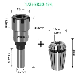 1/4" 8mm 1/2" Shank ER Router Bit Extension Rod Collet Engraving Machine Extension Milling Cutter for Wood