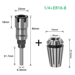 1/4" 8mm 1/2" Shank ER Router Bit Extension Rod Collet Engraving Machine Extension Milling Cutter for Wood