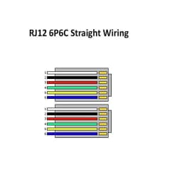 RJ11 RJ12 6P6C Data Cable, Male to Male Modular Data Cord Straight Reverse Wiring Pinout Telephone Handset Voice Extension Cable