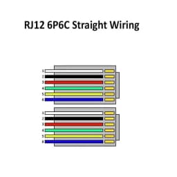 RJ11 RJ12 6P6C Data Cable, Male to Male Modular Data Cord Straight Reverse Wiring Pinout Telephone Handset Voice Extension Cable