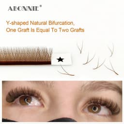 LAKANAKU High Quality YY Brown Lashes Premium Matte Individual Eyelash Faux Mink Y Volume Trays