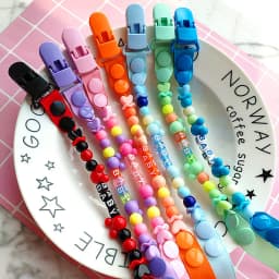Pacifier Clips Handmade Holder Chain Silicone Pacifier Chains 5 Star Baby Teether Teething Chain Baby Gifts Girls Boys Chains