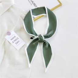 Women Hair Scarf Fashion Narrow Long Scarf Elegant Satin Silk Bow Tie Letter Print Bag Ribbon Headband Scarves Foulard Cheveux