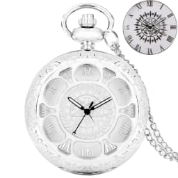 Exquise Starry Blue Dial Pendant Bronze Hollow Case Quartz Pocket Watch Roman Numerals Retro Watches Souvenir Gift for Men Women