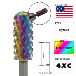 RolinStar 5.35 Small Round Top Barrel Gold Carbide Manicure Nail Drill Bit File Accessories 8 Different