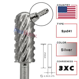 RolinStar 5.35 Small Round Top Barrel Gold Carbide Manicure Nail Drill Bit File Accessories 8 Different