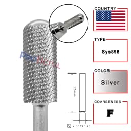 RolinStar 5.35 Small Round Top Barrel Gold Carbide Manicure Nail Drill Bit File Accessories 8 Different