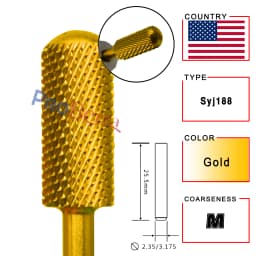 RolinStar 5.35 Small Round Top Barrel Gold Carbide Manicure Nail Drill Bit File Accessories 8 Different