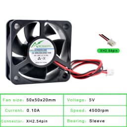 ACP5020 5cm 50mm Fan 50x50x20mm DC5V 12V 24V 2pin Cooling Fan Suitable for Chassis Power Supply Charger Printer Inverter