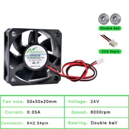 ACP5020 5cm 50mm Fan 50x50x20mm DC5V 12V 24V 2pin Cooling Fan Suitable for Chassis Power Supply Charger Printer Inverter