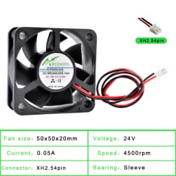 ACP5020 5cm 50mm Fan 50x50x20mm DC5V 12V 24V 2pin Cooling Fan Suitable for Chassis Power Supply Charger Printer Inverter