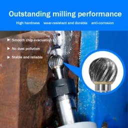 6-16MM Tungsten Steel Grinding Head Carbide Rotary File D Type Spherical Single And Double Slot Cutter End Milling Cutter