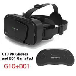 Original G10 IMAX Giant Screen VR Glasses 3D Virtual Reality Box Google Cardboard Helmet for 4.7-7" Smartphone,Matching Joystick