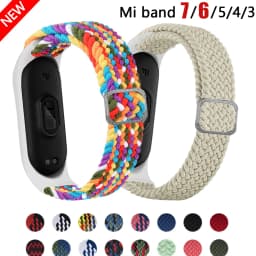 Bracelet for Mi band 10 8 7 6 Strap Elastic Adjustable Nylon Braided Miband4 Miband 5 Correa Wristband for Xiaomi Mi Bband 3 7 9