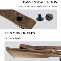 1.25/1.35 inch Tactical Genuine Leather Sling Strap for Ruger Remington 870 Adjustable Shoulder Strap Sling Hunting Accessories
