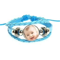 Custom Photo Multilayer Custom Leather Bracelet Handmade Custom LOGO Glass Dome Bracelet Men And Women Bracelet Gift