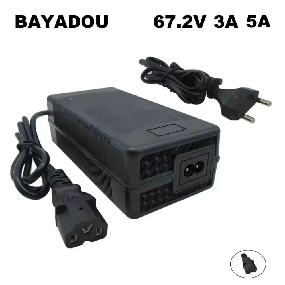 67.2V 3A 5A Li-ion Fast Charger 16S 60V 3A Lithium 20AH 30AH Battery Chargers 3PIN IEC C13 Connector