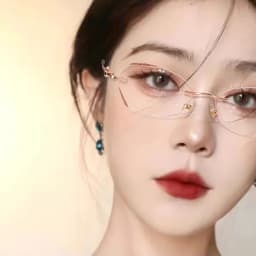 Diamond Cutting Rimless Ladies Myopia Glasses Anti Blue Light Minus Eyeglasses Finished Prescription Near Sight Eyewear Diopter