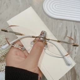 Diamond Cutting Rimless Ladies Myopia Glasses Anti Blue Light Minus Eyeglasses Finished Prescription Near Sight Eyewear Diopter