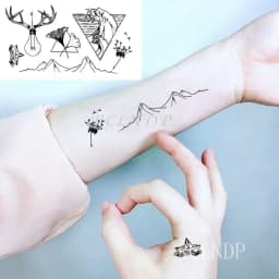 Waterproof Temporary Tattoo Sticker Body Art Love Wave Heartbeat Line Small Size Fake Tatto Flash Tatoo for Girl Women