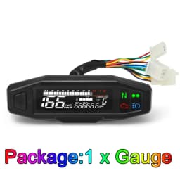 AD Universal Motorcycle Speedometer Digital Speed Meter LED Tachometer Dashboard Instrument Panel Meter LCD Display Y Bracket
