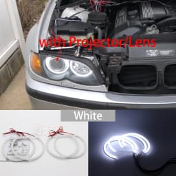 White & Amber Dual color Cotton LED Angel eyes kit ring DRL for BMW 3 series E46 sedan touring wagon coupe compact 1998-05