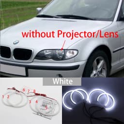 White & Amber Dual color Cotton LED Angel eyes kit ring DRL for BMW 3 series E46 sedan touring wagon coupe compact 1998-05