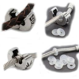 100Pcs Silicone Rubber Stoppers Ring Bead Charms Bracelets Compatible for Use Alone or with Clip Lock Spacer Charm Beads