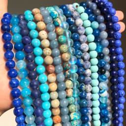 Natural Stone Blue Turquoises Agates Tiger Eye Lapis Lazuli Amazonite Round Beads For Jewelry Making DIY Bracelet Accessories