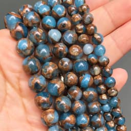 Natural Stone Blue Turquoises Agates Tiger Eye Lapis Lazuli Amazonite Round Beads For Jewelry Making DIY Bracelet Accessories