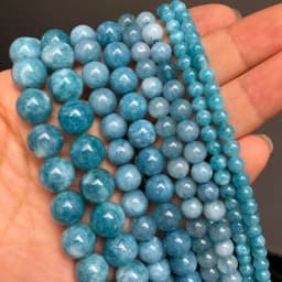 Natural Stone Blue Turquoises Agates Tiger Eye Lapis Lazuli Amazonite Round Beads For Jewelry Making DIY Bracelet Accessories