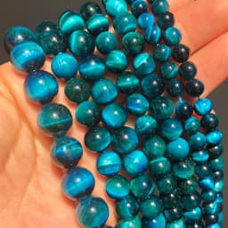 Natural Stone Blue Turquoises Agates Tiger Eye Lapis Lazuli Amazonite Round Beads For Jewelry Making DIY Bracelet Accessories