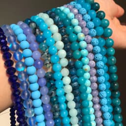 Natural Stone Blue Turquoises Agates Tiger Eye Lapis Lazuli Amazonite Round Beads For Jewelry Making DIY Bracelet Accessories