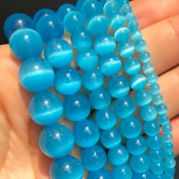 Natural Stone Blue Turquoises Agates Tiger Eye Lapis Lazuli Amazonite Round Beads For Jewelry Making DIY Bracelet Accessories