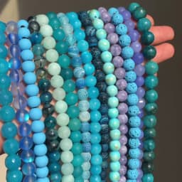 Natural Stone Blue Turquoises Agates Tiger Eye Lapis Lazuli Amazonite Round Beads For Jewelry Making DIY Bracelet Accessories