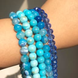 Natural Stone Blue Turquoises Agates Tiger Eye Lapis Lazuli Amazonite Round Beads For Jewelry Making DIY Bracelet Accessories