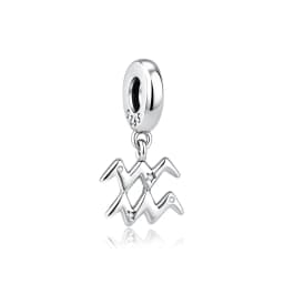 Original 925 Sterling Silver Charms Beads 12 Zodiac A-Z Letters Virgo Aries Fit Brand Bracelets Necklaces Jewelry For Women
