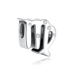 Original 925 Sterling Silver Charms Beads 12 Zodiac A-Z Letters Virgo Aries Fit Brand Bracelets Necklaces Jewelry For Women