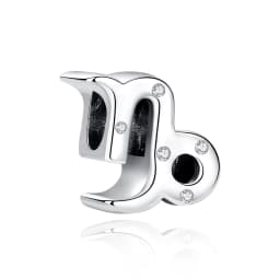 Original 925 Sterling Silver Charms Beads 12 Zodiac A-Z Letters Virgo Aries Fit Brand Bracelets Necklaces Jewelry For Women