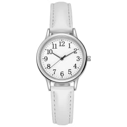 Leisure Fashion Women Quartz Watch Easy to Read Arabic Numerals Simple Dial PU Leather Strap Lady Candy Color