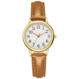Leisure Fashion Women Quartz Watch Easy to Read Arabic Numerals Simple Dial PU Leather Strap Lady Candy Color