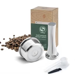 Reusable coffee capsule adapter stainless steel PP material Dolce Gusto nespresso coffee capsule compactor made