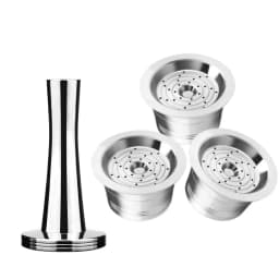 Reusable coffee capsule adapter stainless steel PP material Dolce Gusto nespresso coffee capsule compactor made