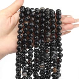 Natural Stone White Black Dull Polish Matte Agates Onyx Smooth Round Beads For Jewelry Making DIY Bracelet 15'' 4 6 8 10 12mm