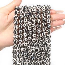 Natural Stone White Black Dull Polish Matte Agates Onyx Smooth Round Beads For Jewelry Making DIY Bracelet 15'' 4 6 8 10 12mm