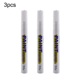 3pcs White Paint Pen Paint Markers Waterproof Car Tyre Oil-Based Paint Pen Set Quick Dry And Permanent