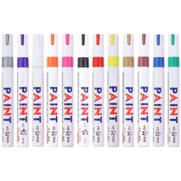 3pcs White Paint Pen Paint Markers Waterproof Car Tyre Oil-Based Paint Pen Set Quick Dry And Permanent